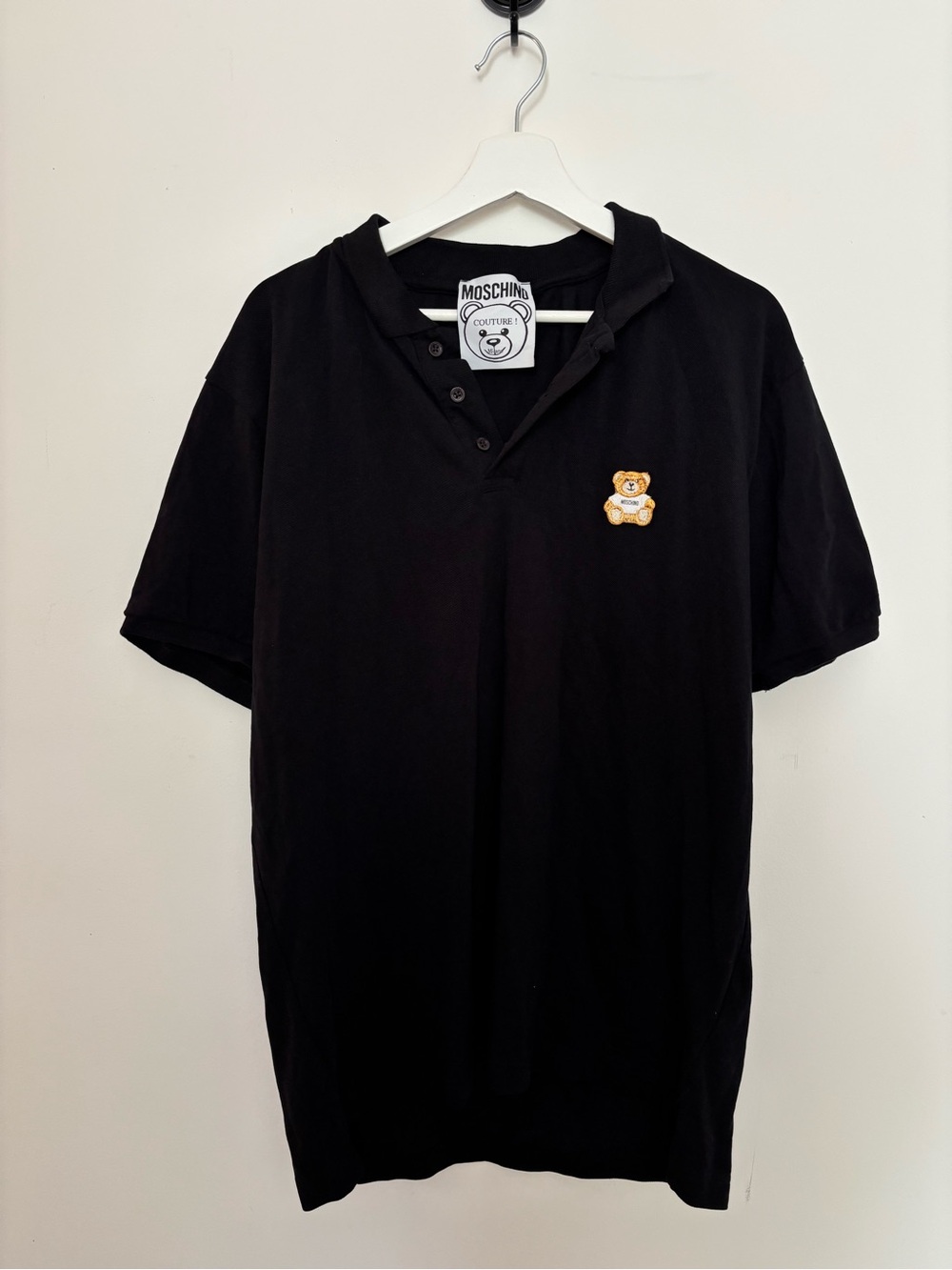Moschino Black Polo with Teddy Patch